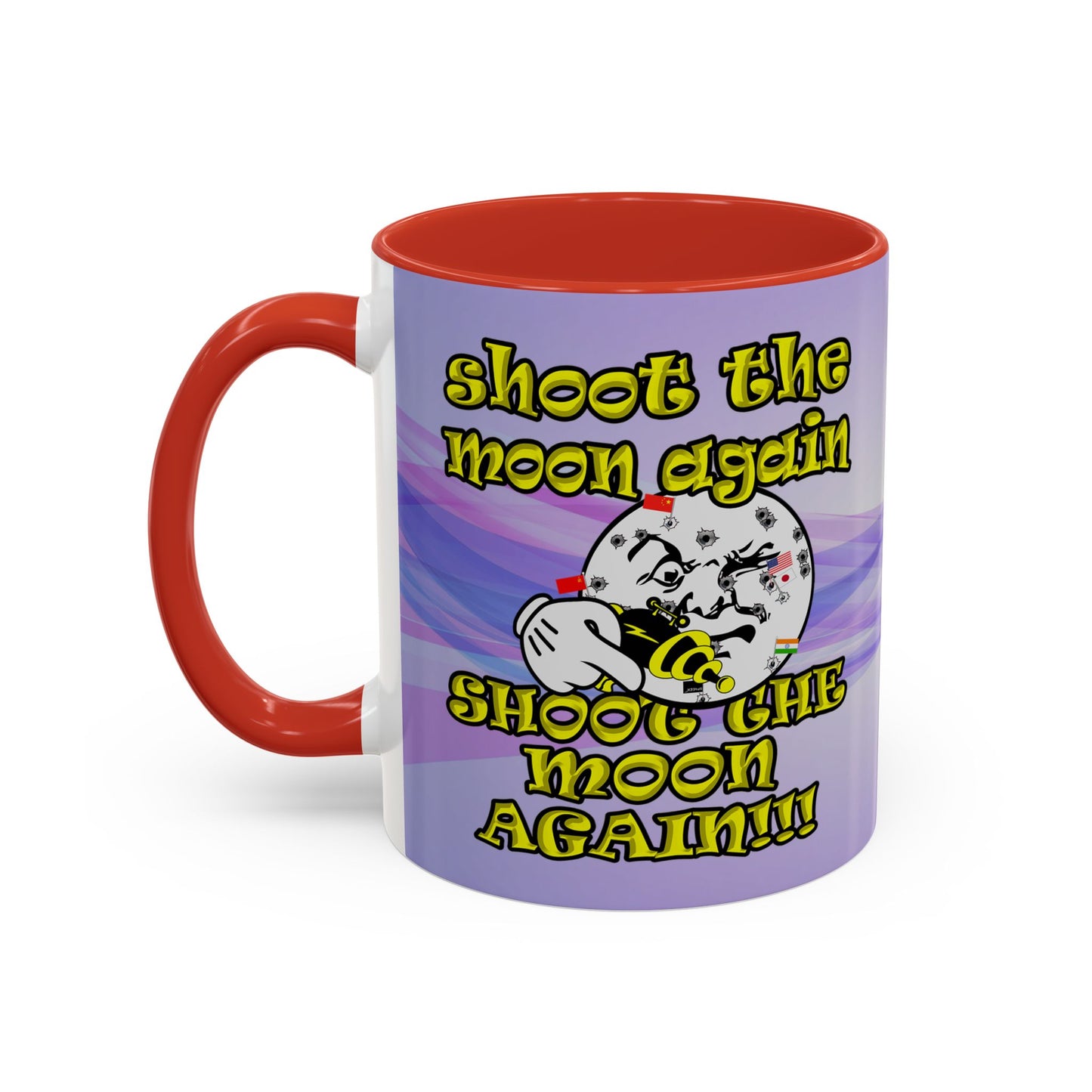 shoot the moon again - Accent Mug (light blue-pink wave)