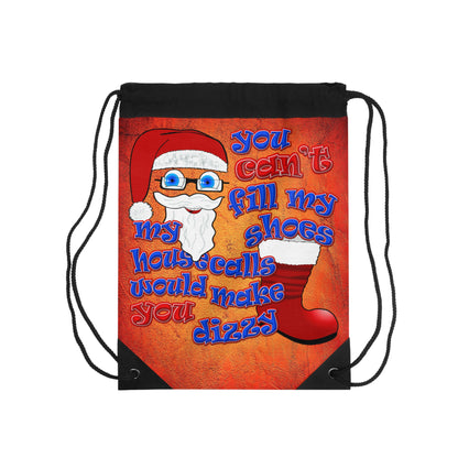 santa's shoes - Drawstring Bag (burnt orange)