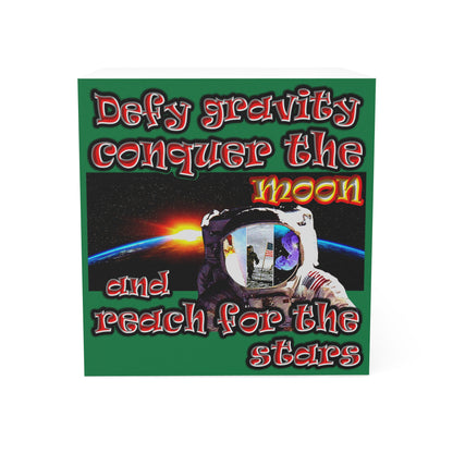 defy conquer reach - note cube (dark green)