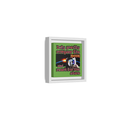 defy conquer reach - framed canvas art (green)