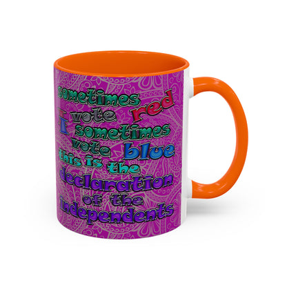 declaration of the independents - Accent Mug (pink swirl)