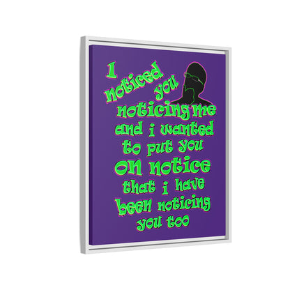 noticed you noticing - framed canvas art (purple)