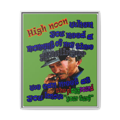 high noon - framed canvas art (green)