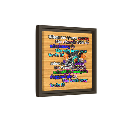 doggystyle - framed canvas art (butterscotch wood finish)