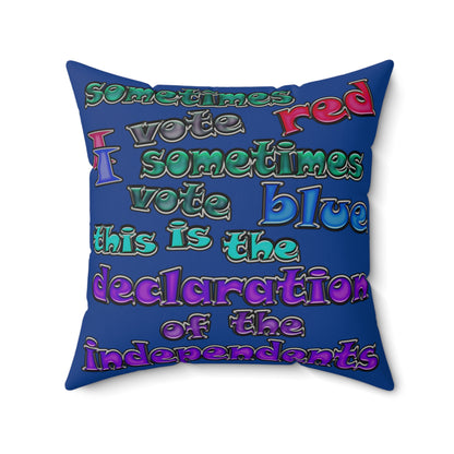 declaration of the independents - Faux Suede Square Pillow - (dark blue)