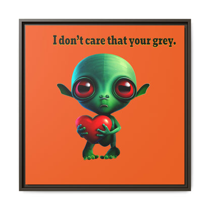 I don't care that your grey - framed canvas art (orange)