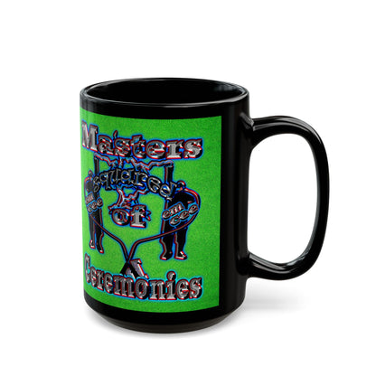 em cee squared - Black Mug (green turf)
