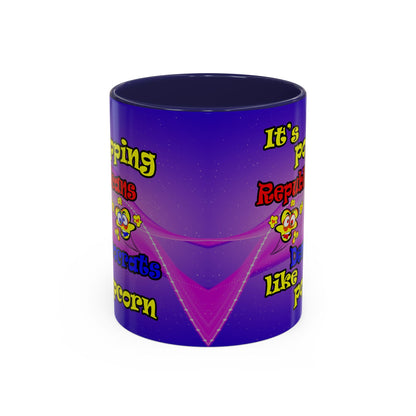 popping like popcorn - Accent Mug (purple-pink wave)