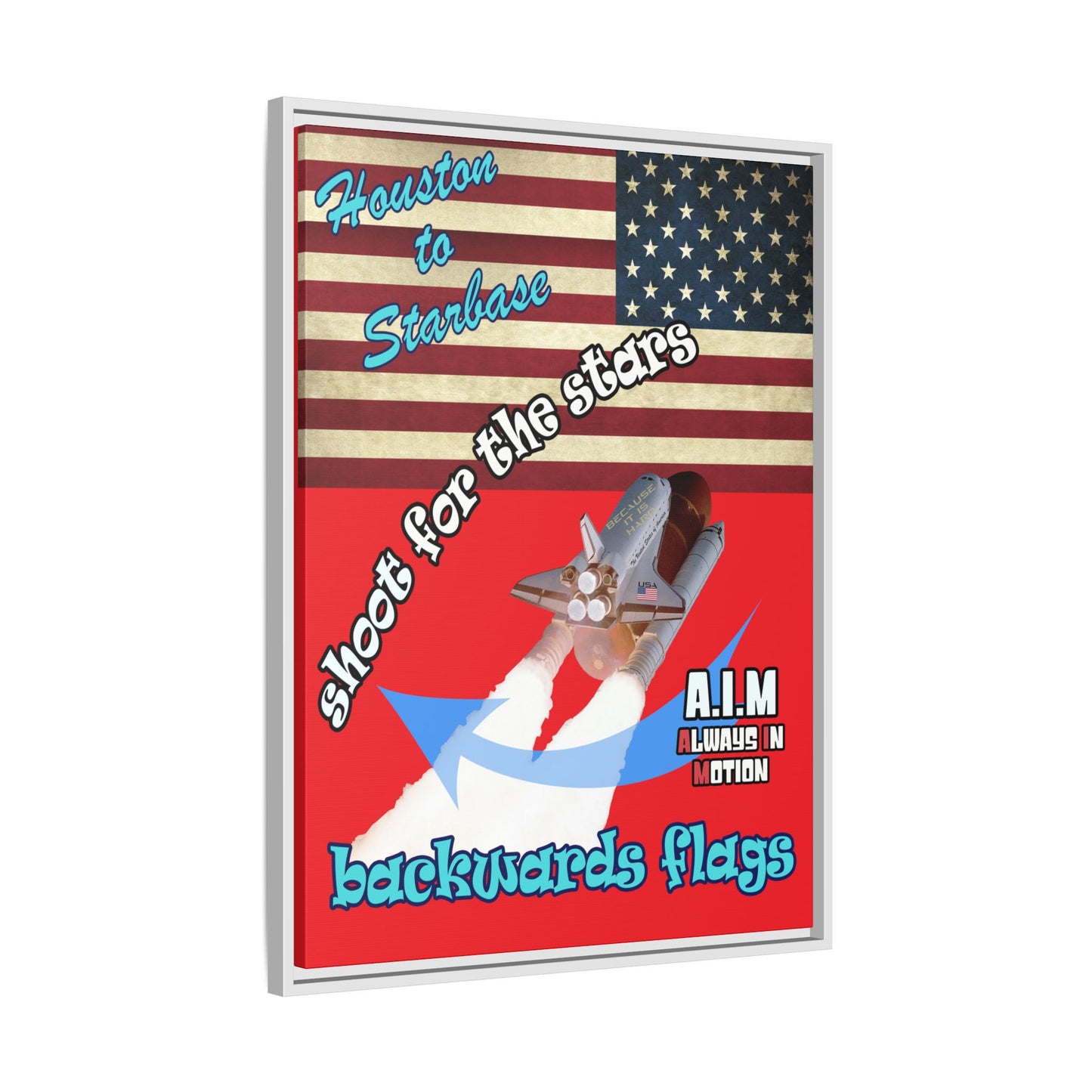 shoot for the stars - framed canvas art (red)