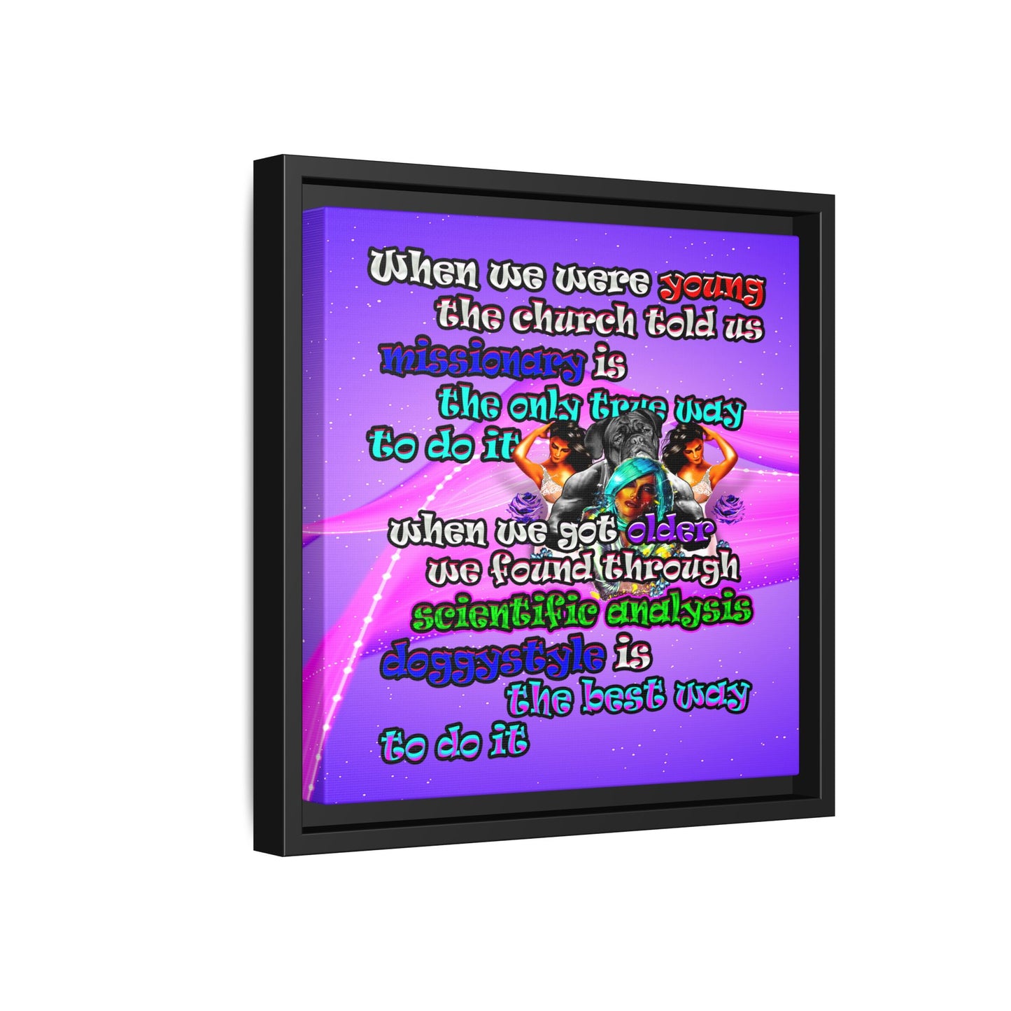 doggystyle - framed canvas art (purple-pink wave)