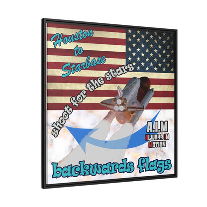 shoot for the stars - framed canvas art (white marble)