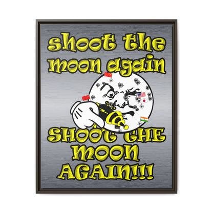 shoot the moon again - framed canvas art (brushed nickel)