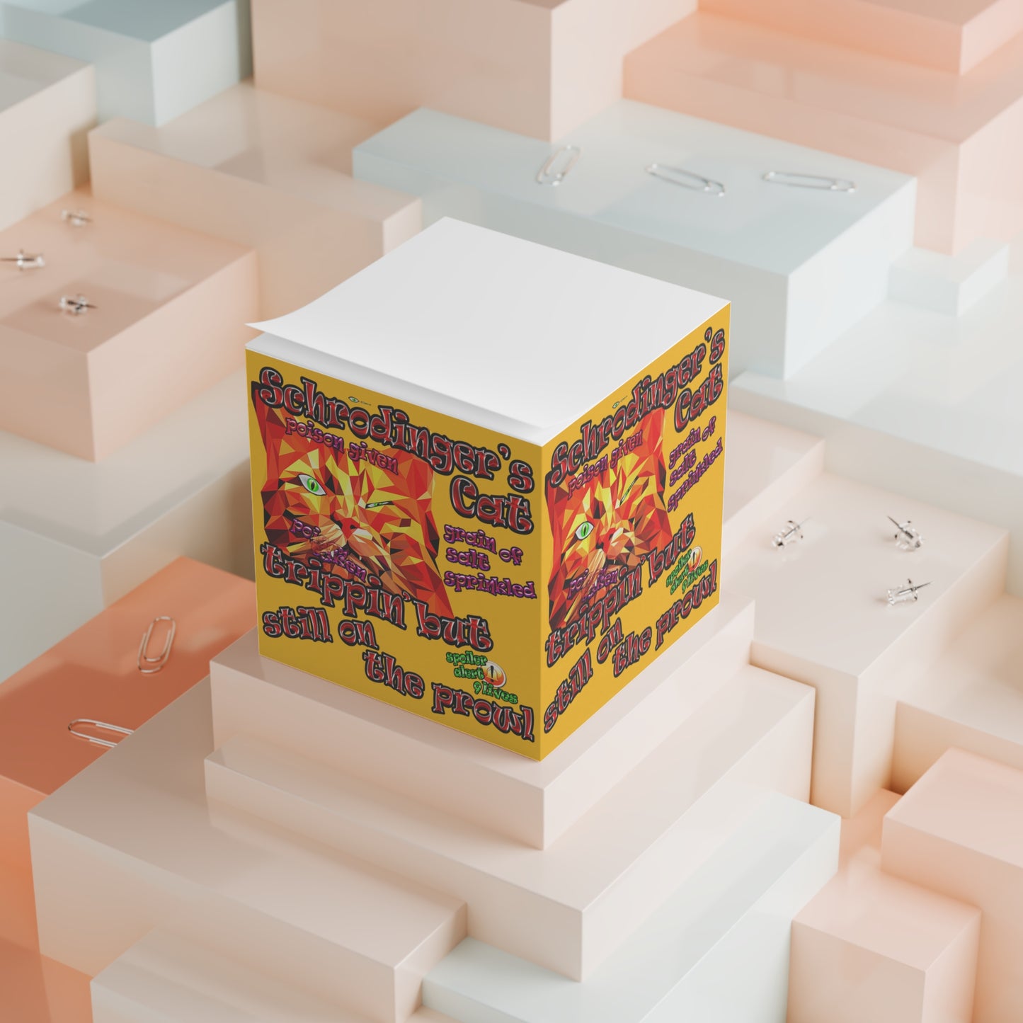 schrodinger's cat - note cube (yellow)