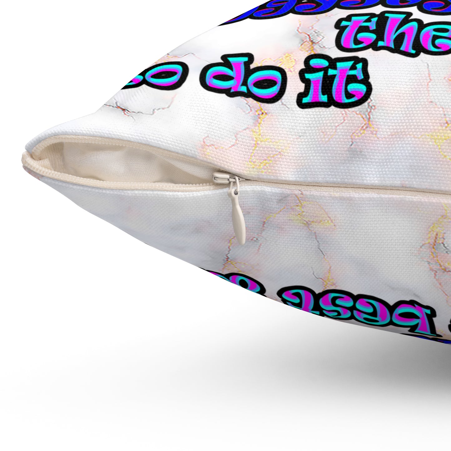 doggystyle - Spun Polyester Square Pillow - (white marble)