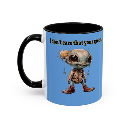 I don't care that your grey - Accent Mug (light blue)