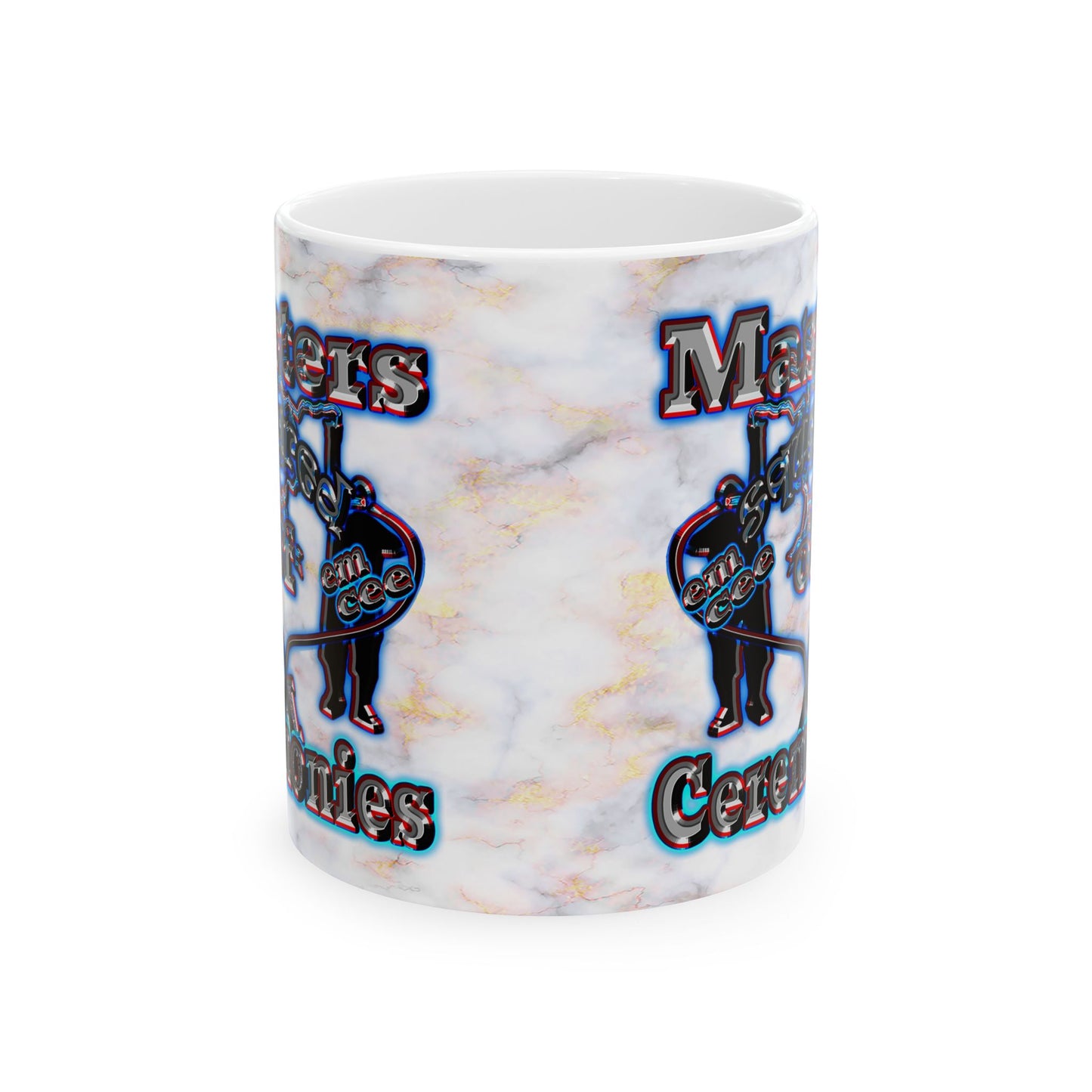 em cee squared - White Mug (white marble)