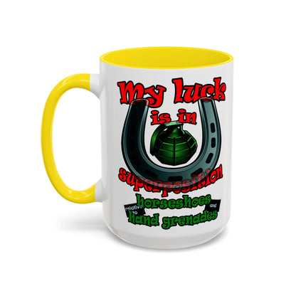 my luck - Accent Mug (white)