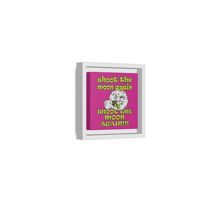 shoot the moon again - framed canvas art (pink)