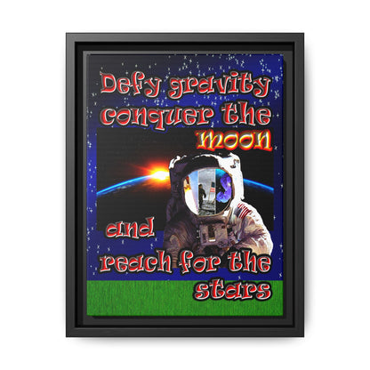 defy conquer reach - framed canvas art ('snoops' background)
