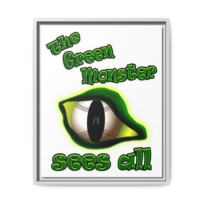 green monster - framed canvas art (white)
