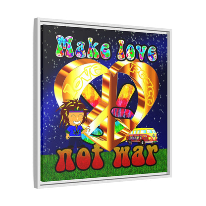 love peace - framed canvas art ('snoops' background)