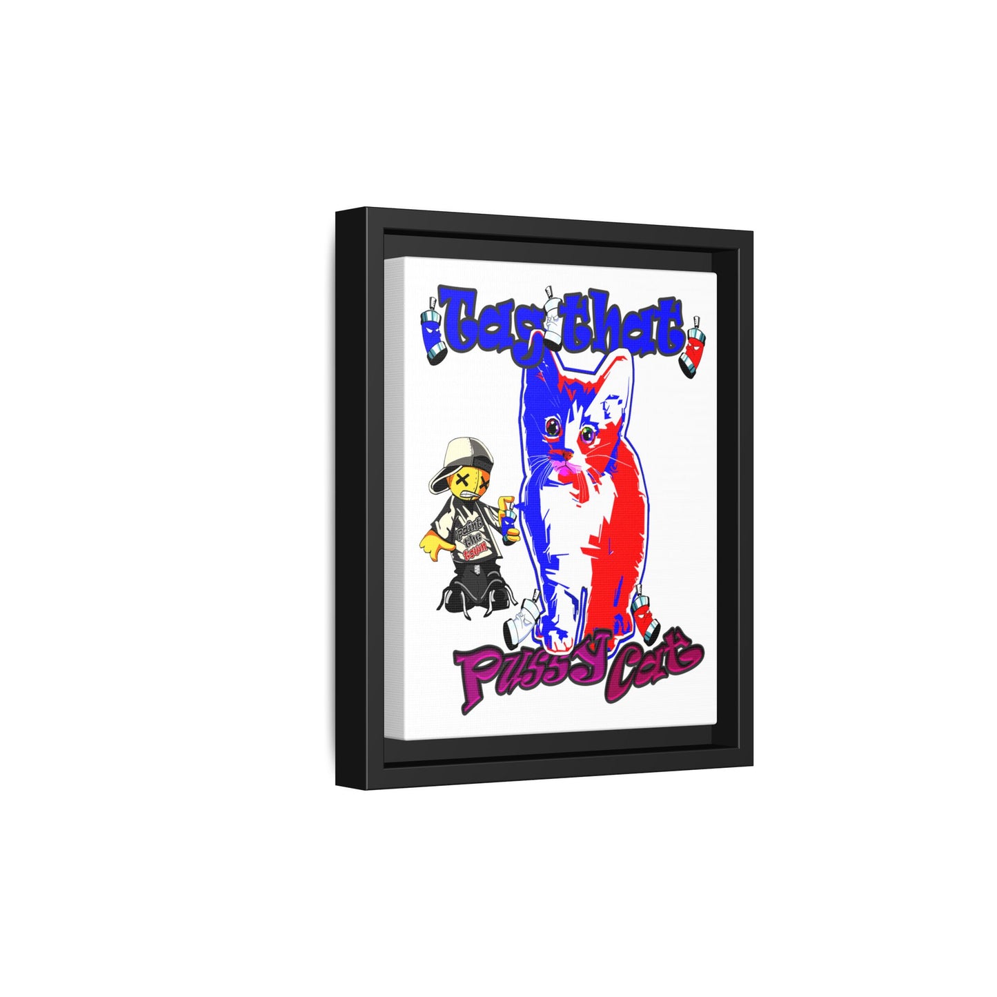 tag that - framed canvas art (white)