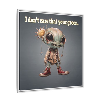 I don't care that your green - framed canvas art (grey-light grey)