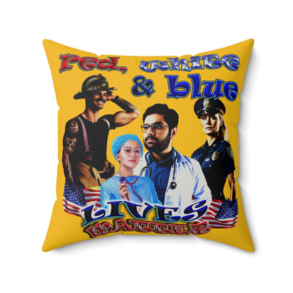 rw&b lives matter - Faux Suede Square Pillow - (yellow)