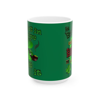 celtics logo - White Mug (dark green)