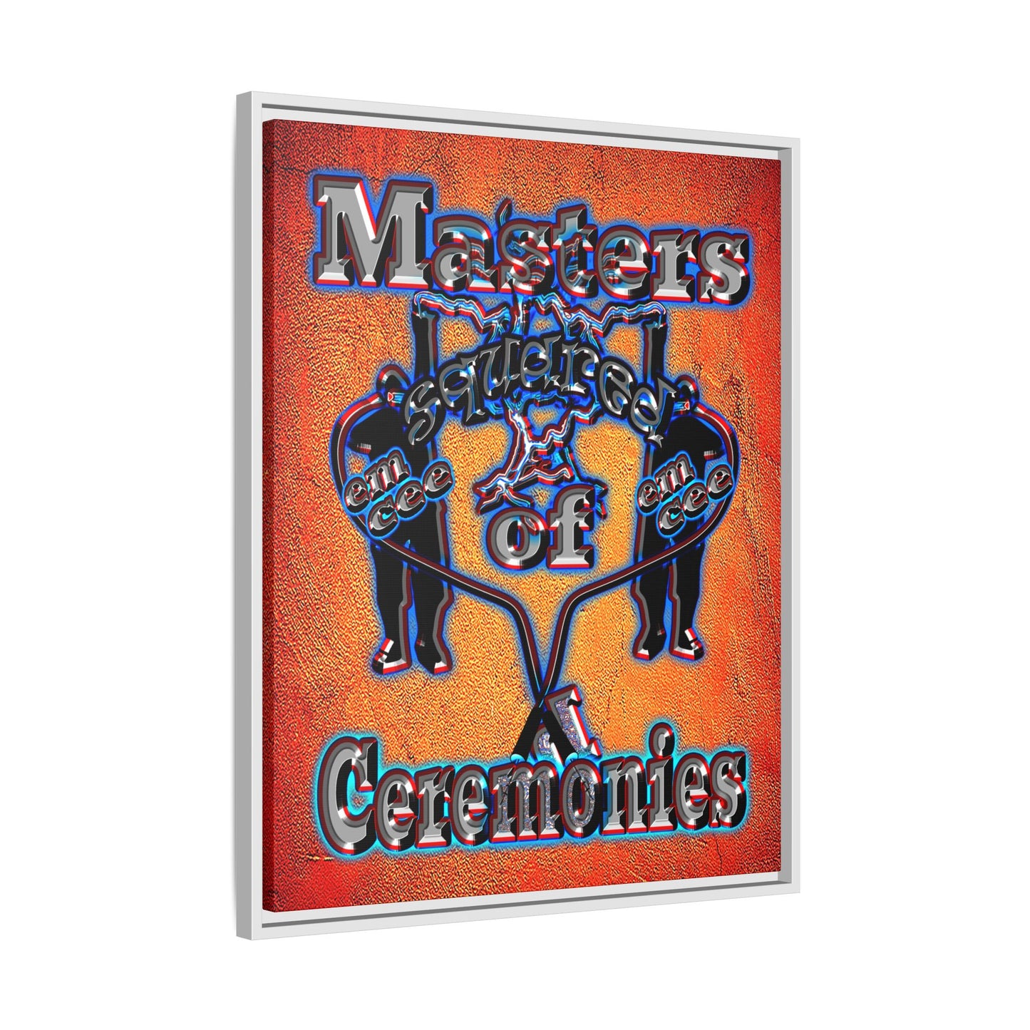 em cee squared - framed canvas art (burnt orange)