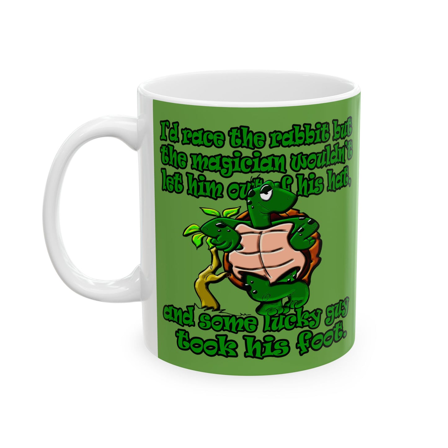 turtle race - White Mug (green)