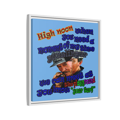 high noon - framed canvas art (light blue)