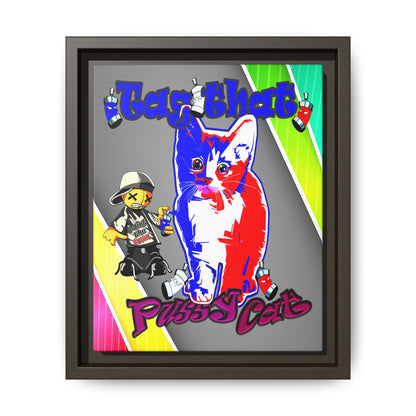 tag that - framed canvas art (rainbow split)