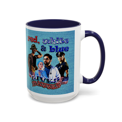 rw&b lives matter - Accent Mug (faded blue)