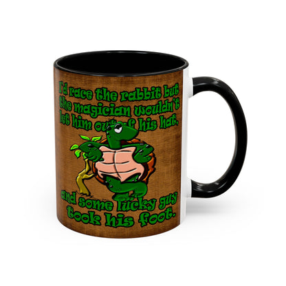 turtle race - Accent Mug (brown papyrus)