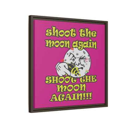 shoot the moon again - framed canvas art (pink)