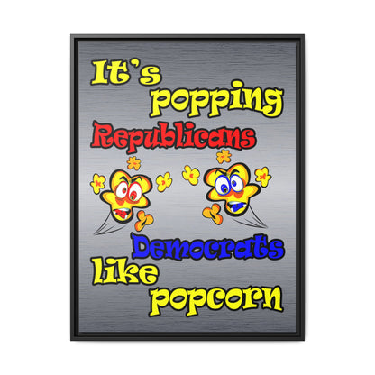 popping like popcorn - framed canvas art (brushed nickel)