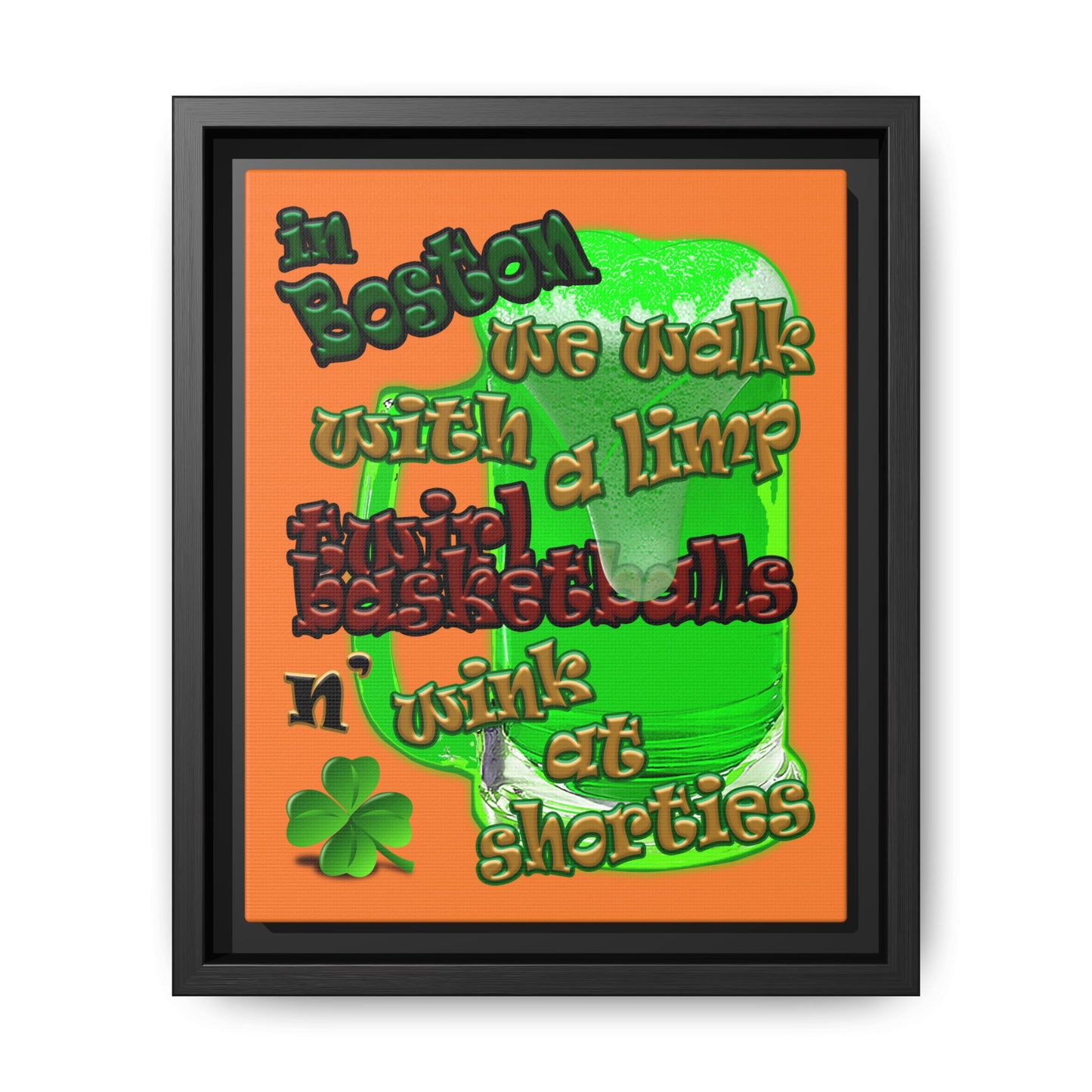 celtics logo - framed canvas art (crusta)