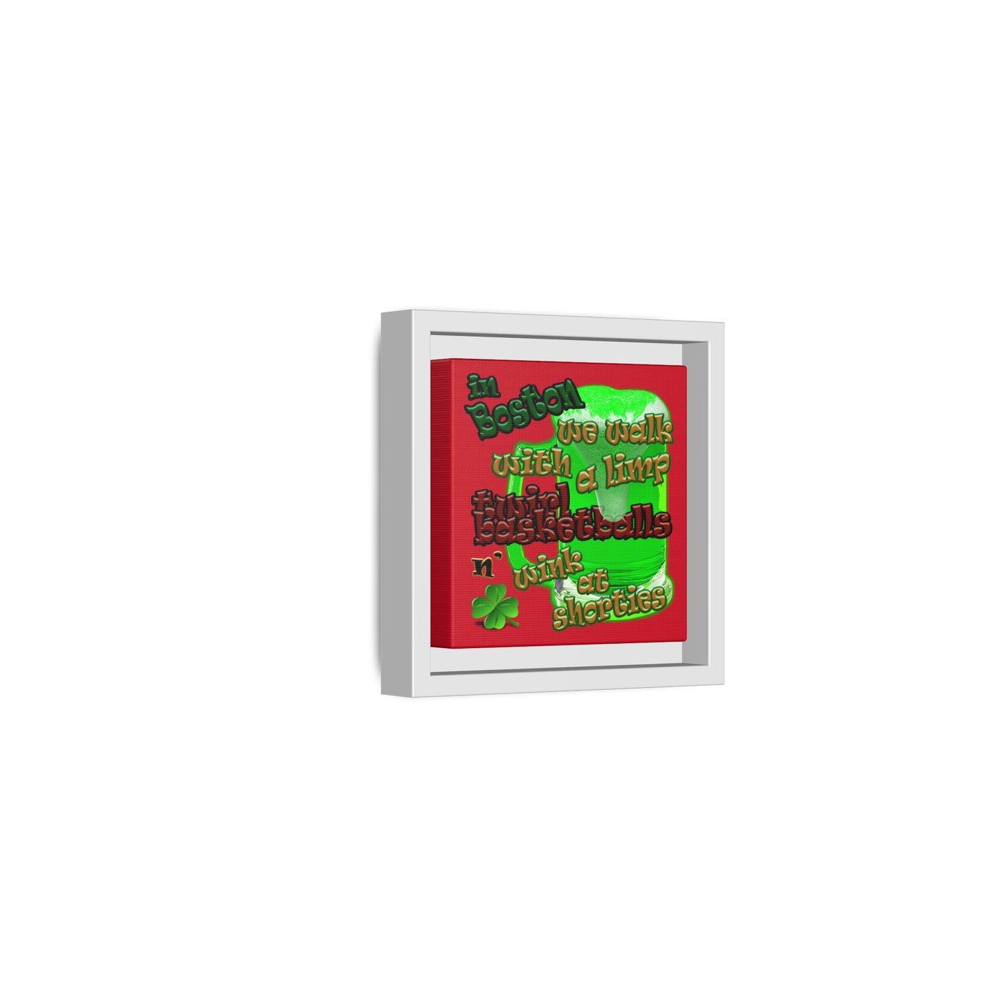 celtics logo - framed canvas art (dark red)