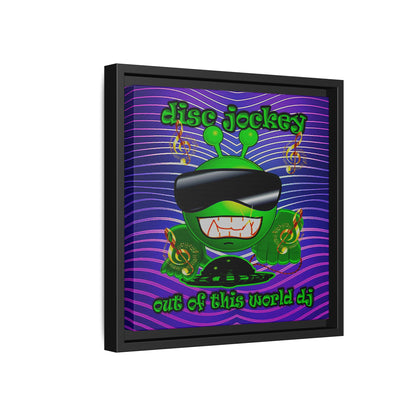 disc jockey - framed canvas art (purple wave)