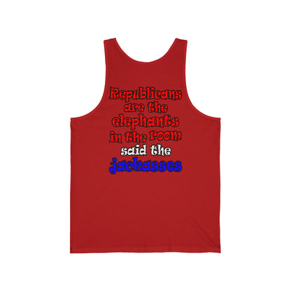 donkeys and elephants - Unisex Jersey Tank