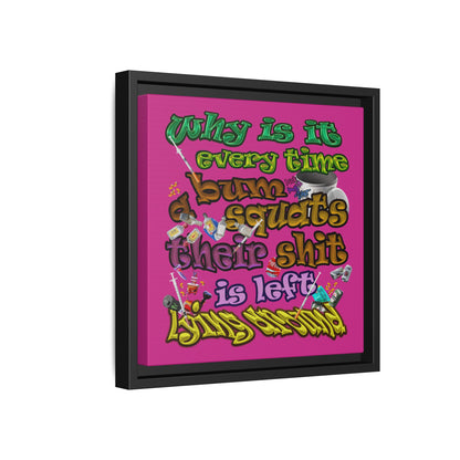 the bum's shit - framed canvas art (pink)