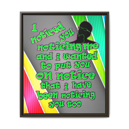 noticed you noticing - framed canvas art (rainbow split)
