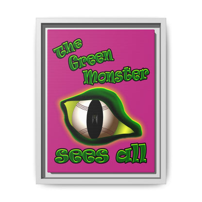 green monster - framed canvas art (pink)