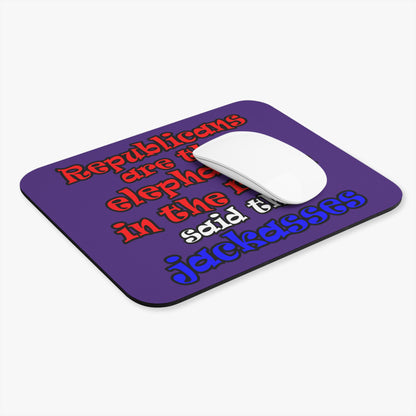 donkeys and elephants - Mouse Pad (Rectangle) (purple)