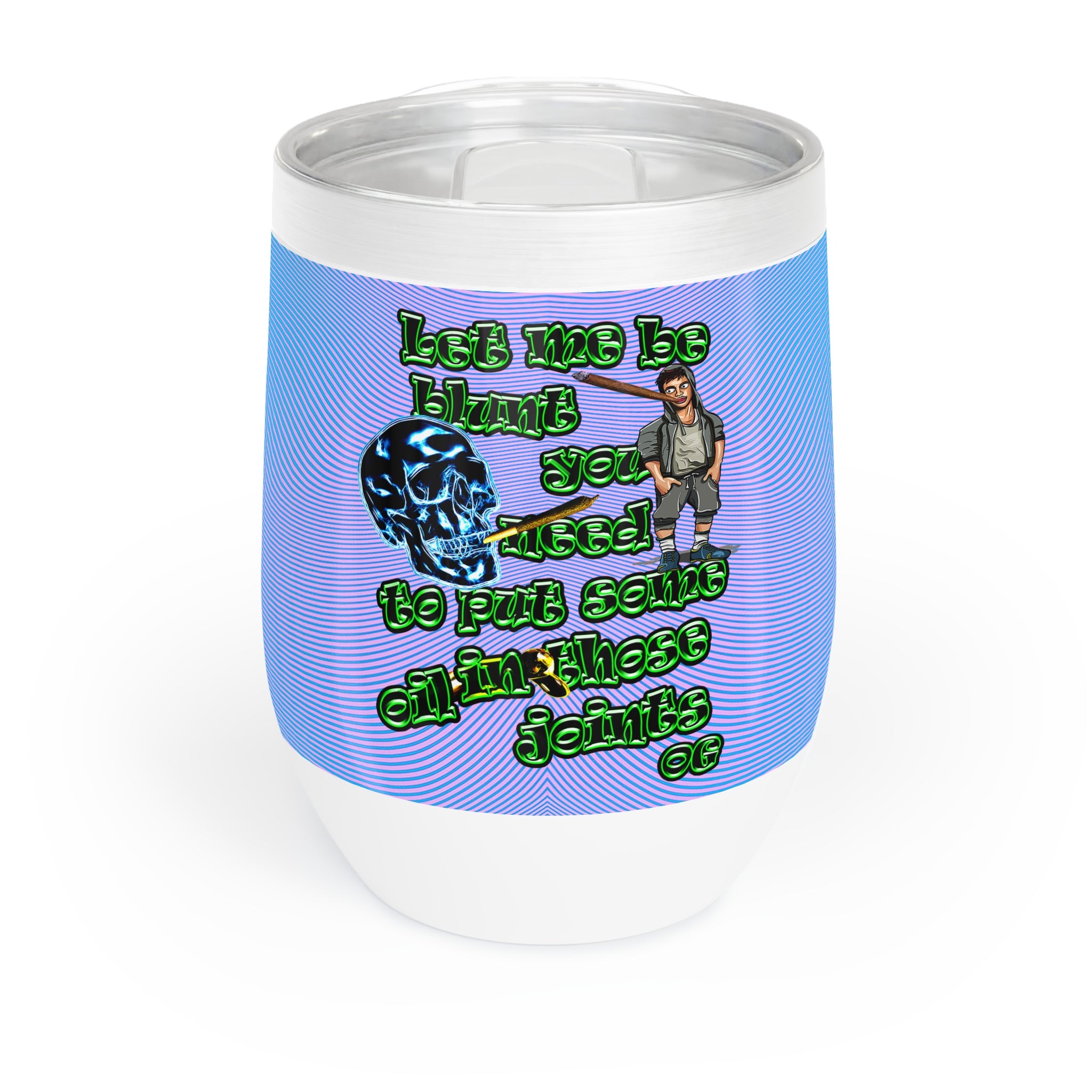 og - Chill Wine Tumbler (light blue-purple wave)
