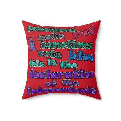 declaration of the independents - Faux Suede Square Pillow - (dark red)