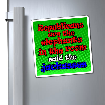 donkeys and elephants - Magnets - (logo green)