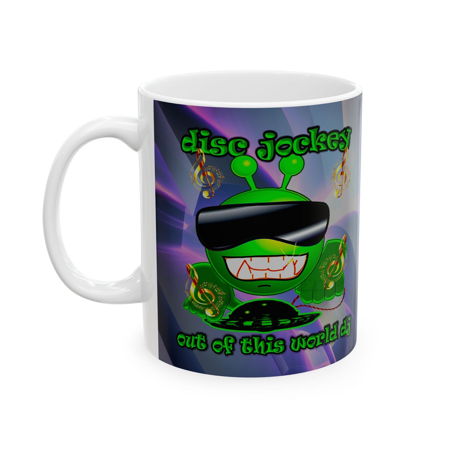 disc jockey - White Mug (grey-pink wave)