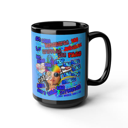 drop the beat - Black Mug (light blue-purple wave)